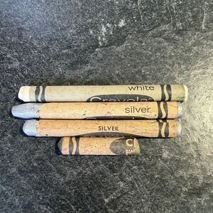 Vtg Crayola Crayons Binney & Smith White Silver Gold Retired